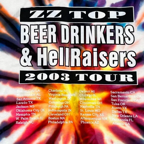 DEADSTOCK ZZ Top Beer Drinkers & HellRaisers 2003 XL Shirt - Picture 4 of 5